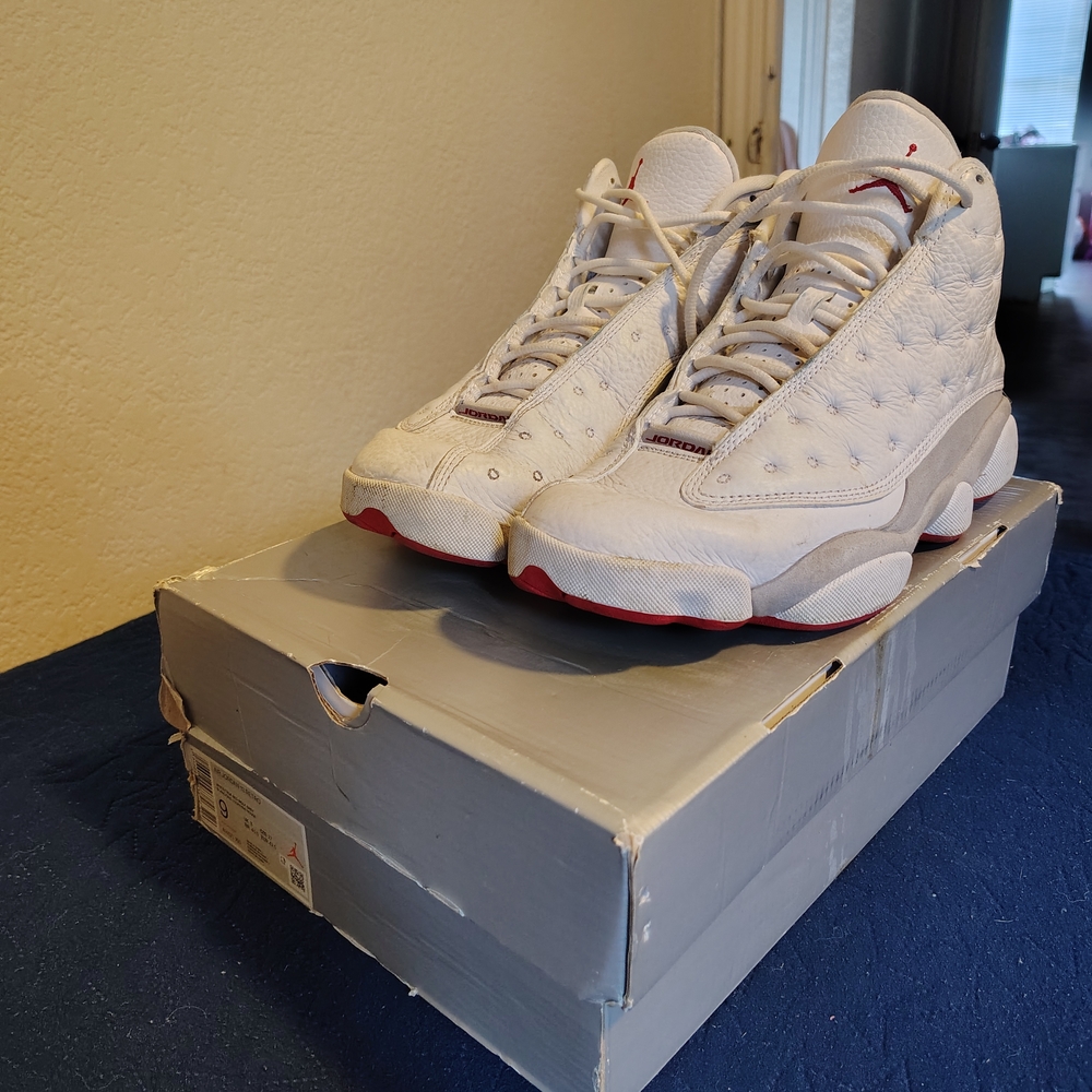 Jordan White and Red Sneakers